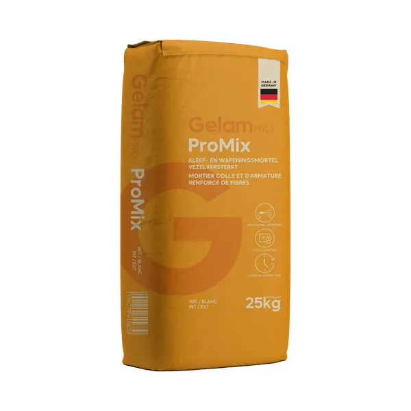 GelamPro ProMix - Fiber-reinforced Adhesive and Base Coat Mortar for ETICS - White Cement - 25kg (42)