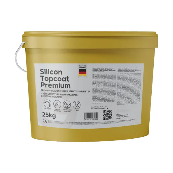 GelamPro Silicon Topcoat PREMIUM – Skim Coat & Silicone Resin Textured Plaster 1.5 mm Crépi for Exterior (24) - 25kg 