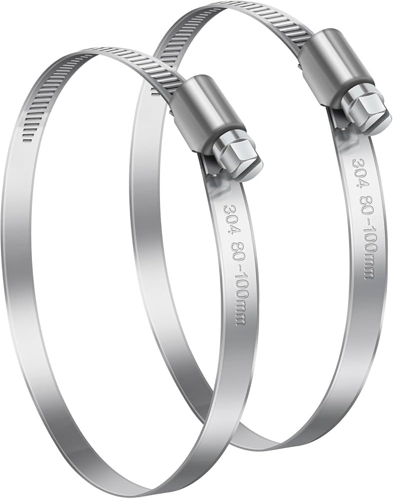 Hose Clamp for Temporary Rainwater Discharge – Ø 80-100 mm – Galvanized (Bag of 10 pieces)