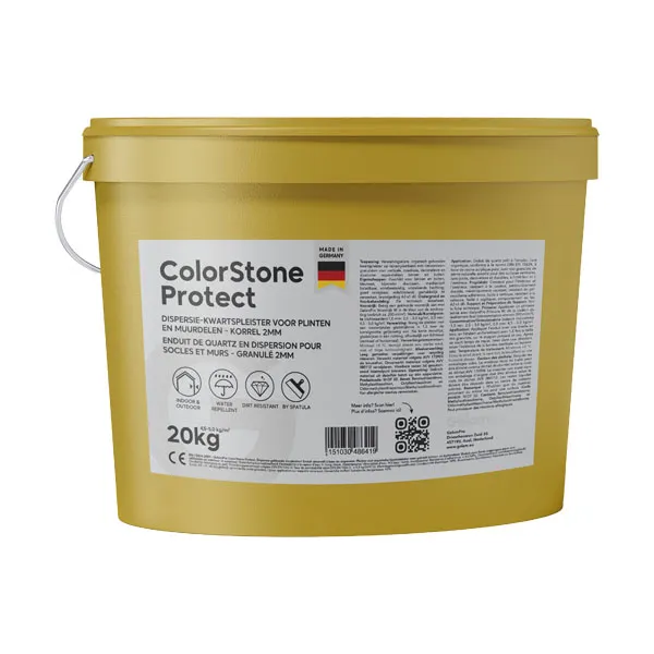 GelamPro ColorStone Protect (Decostone) - Dispersion - Quartz Plaster for Skirting Boards and Wall Sections - Grain Size 1mm - 25kg (24)